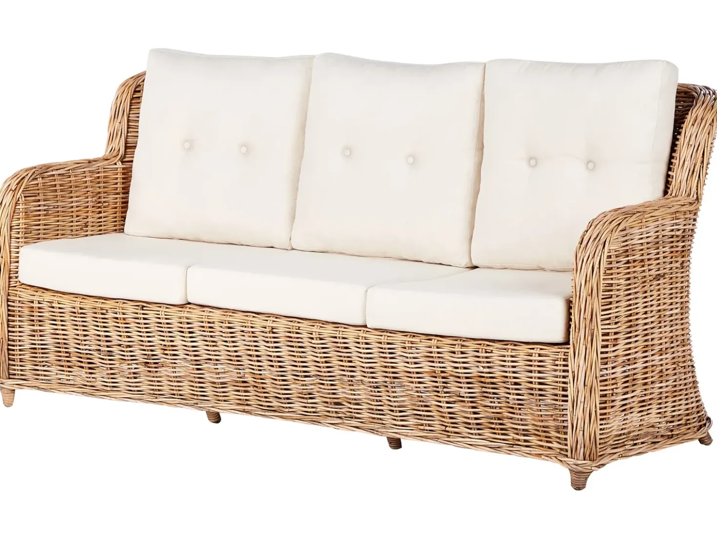 Set di divani da giardino 5 posti ALESSANO Rattan Naturale