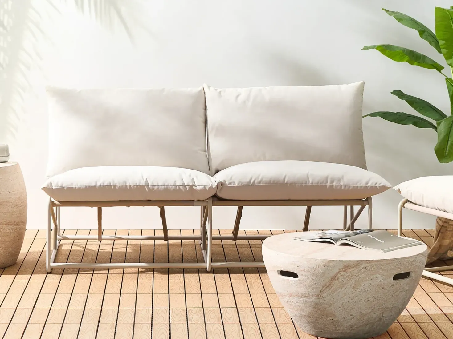 Set di divani da giardino 4 posti PICO Metallo Beige chiaro