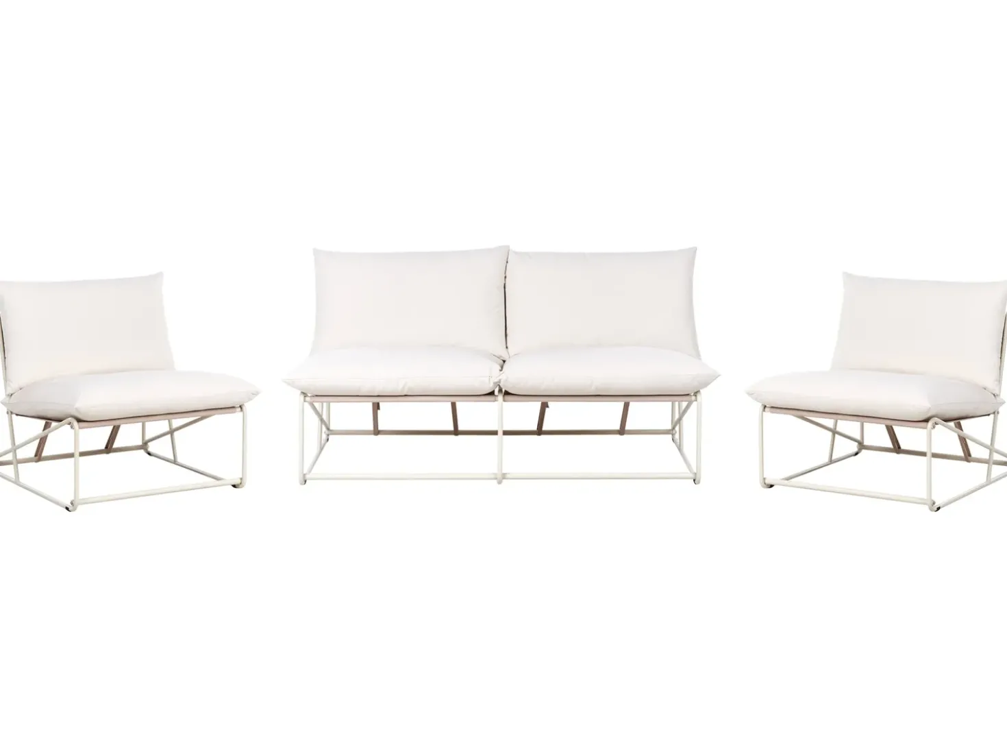 Set di divani da giardino 4 posti PICO Metallo Beige chiaro