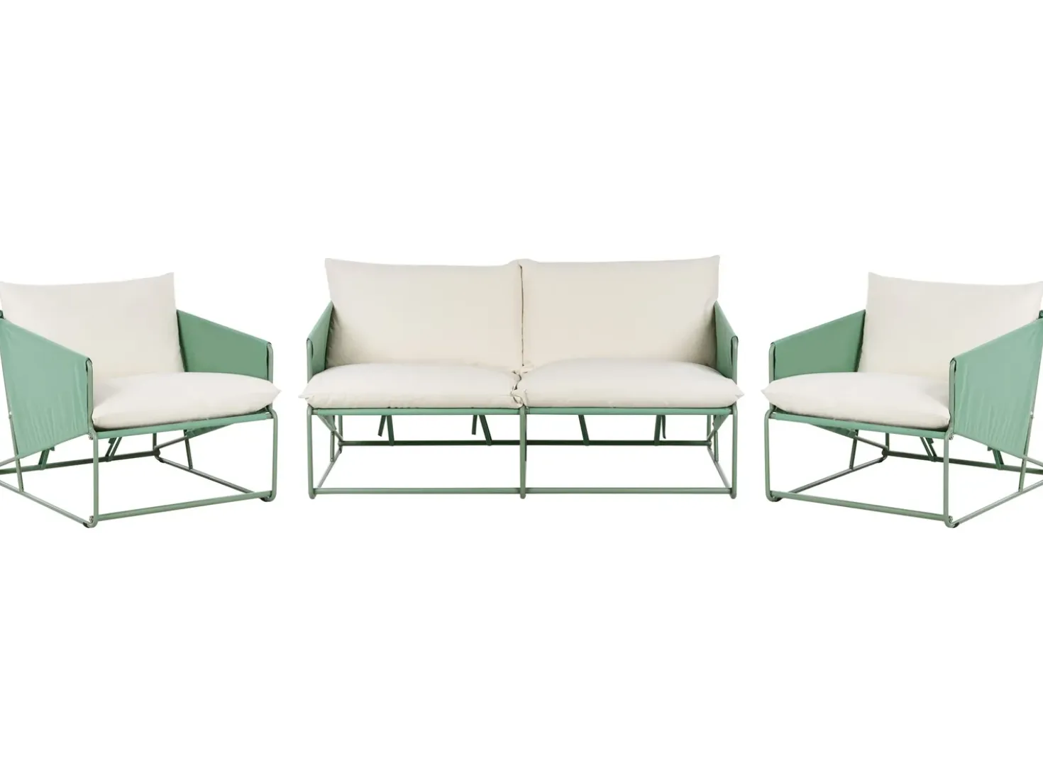 Set di divani da giardino 4 posti PONTE Metallo Verde