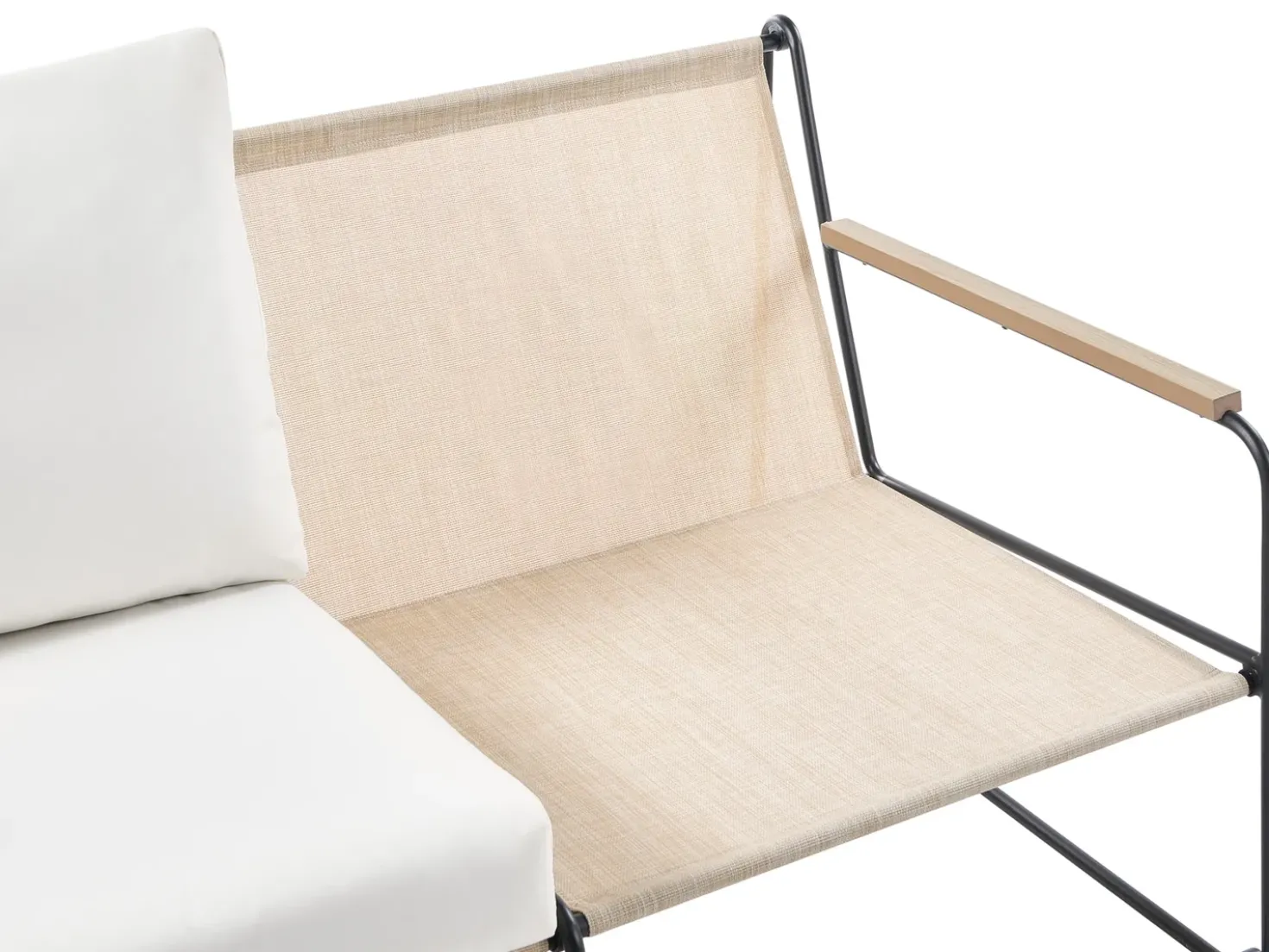 Set di divani da giardino 5 posti VENARIA con tavoli Metallo Beige/Nero