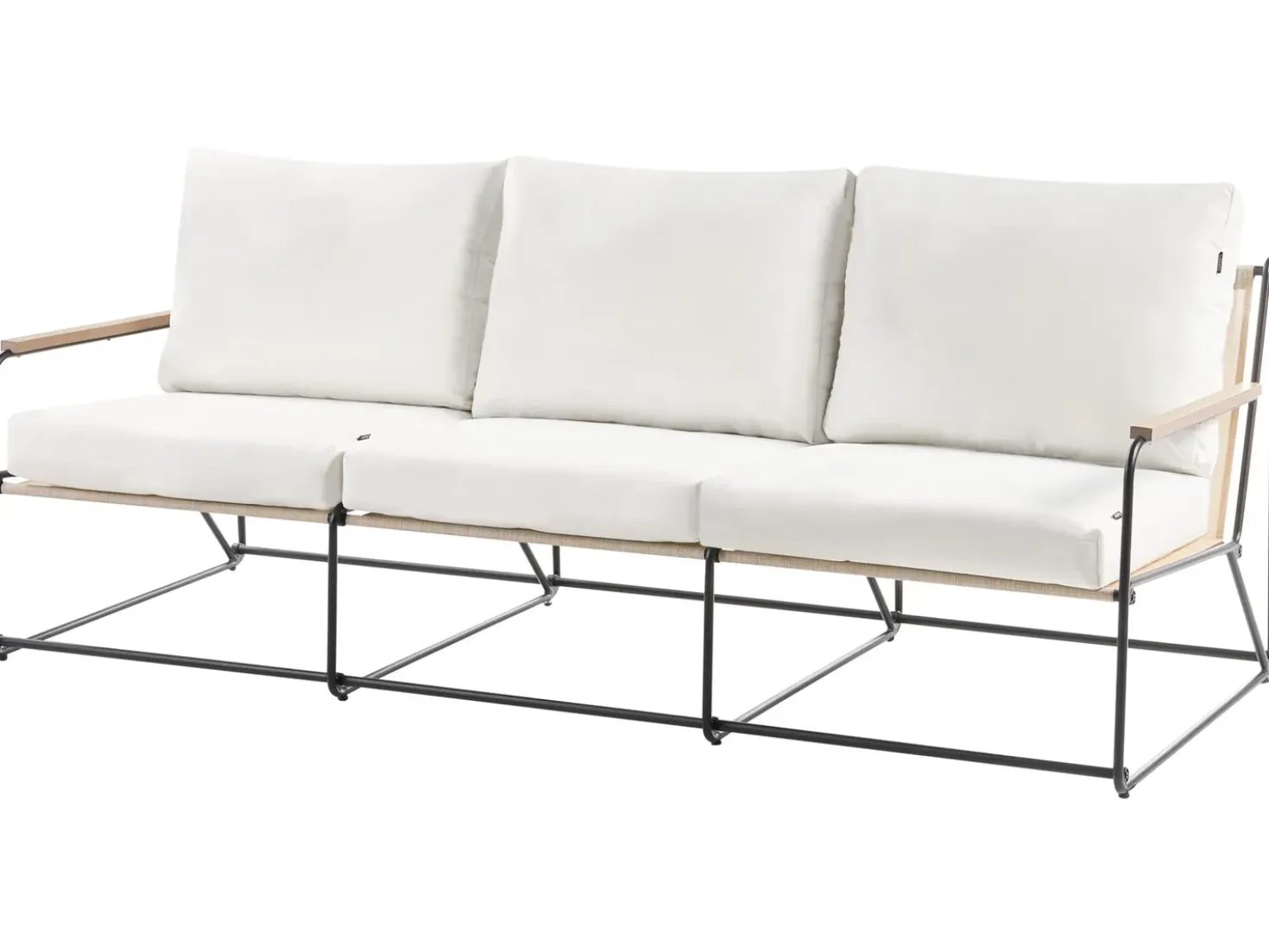 Set di divani da giardino 5 posti VENARIA con tavoli Metallo Beige/Nero