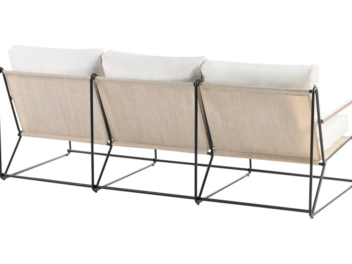Set di divani da giardino 5 posti VENARIA con tavoli Metallo Beige/Nero