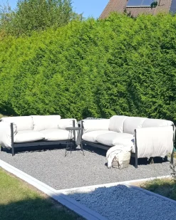 Set di divani da giardino 5 posti ESPERIA Metallo Grigio
