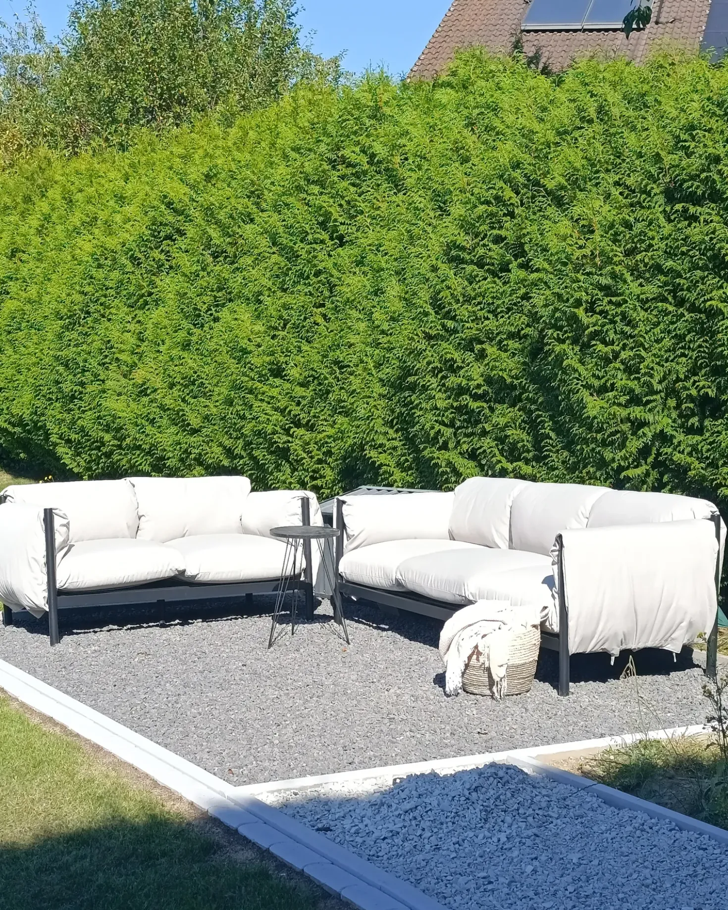 Set di divani da giardino 5 posti ESPERIA Metallo Grigio