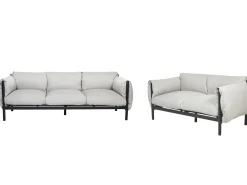 Set di divani da giardino 5 posti ESPERIA Metallo Grigio