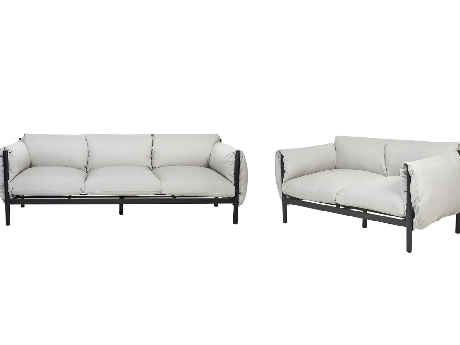 Set di divani da giardino 5 posti ESPERIA Metallo Grigio