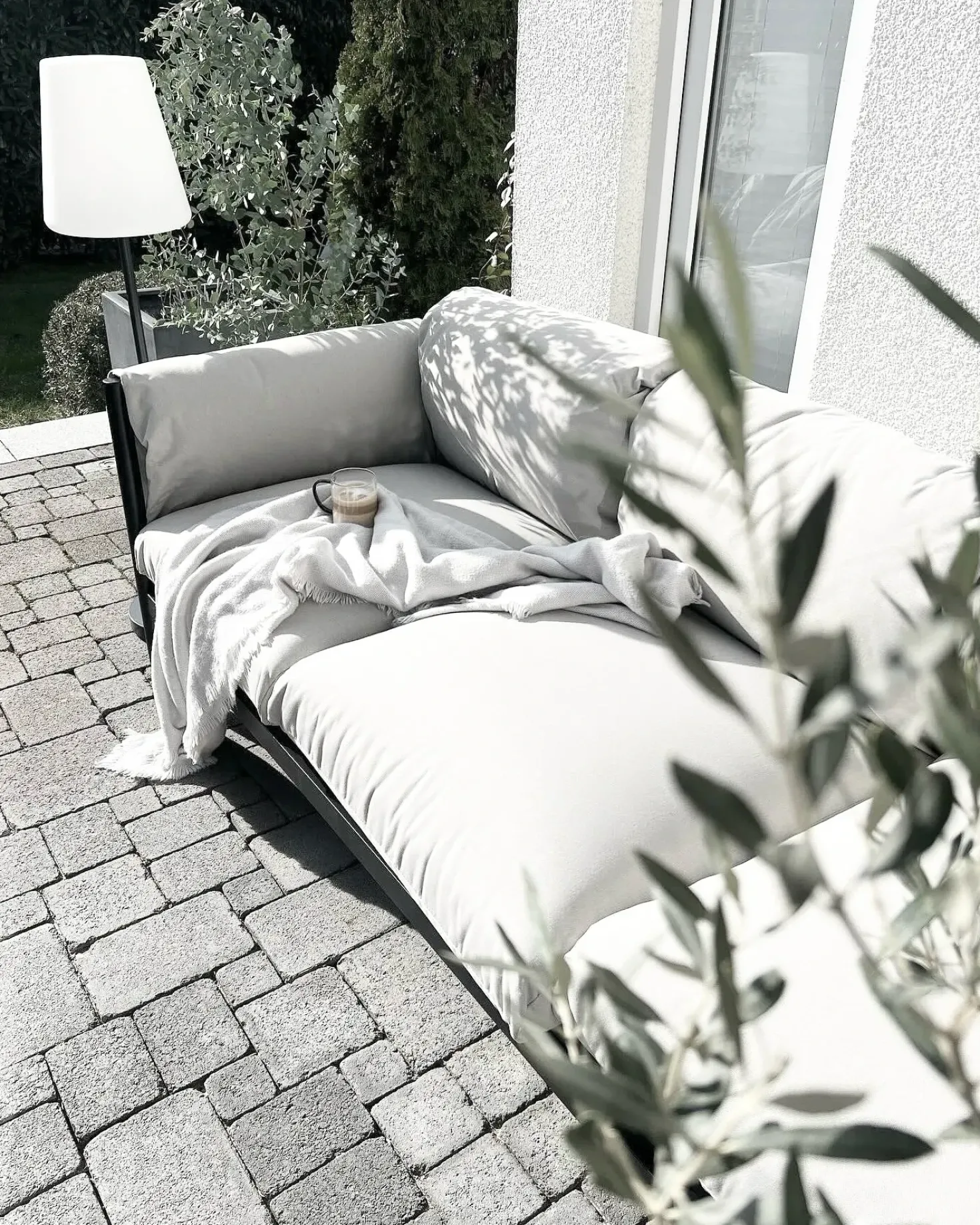 Set di divani da giardino 5 posti ESPERIA Metallo Grigio