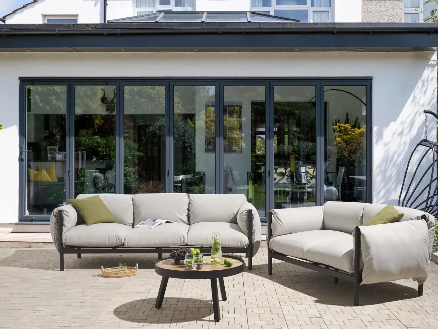 Set di divani da giardino 5 posti ESPERIA Metallo Grigio