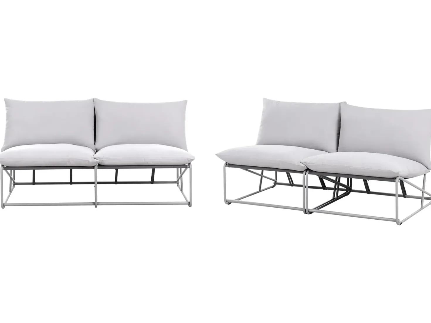 Set di divani da giardino 4 posti PICO Metallo Grigio