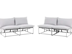 Set di divani da giardino 4 posti PICO Metallo Grigio