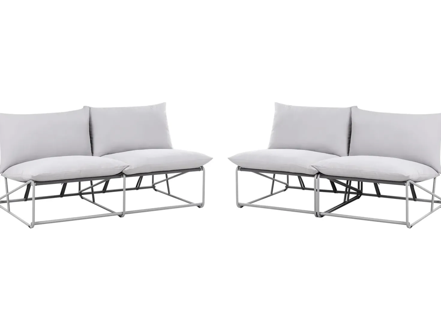 Set di divani da giardino 4 posti PICO Metallo Grigio