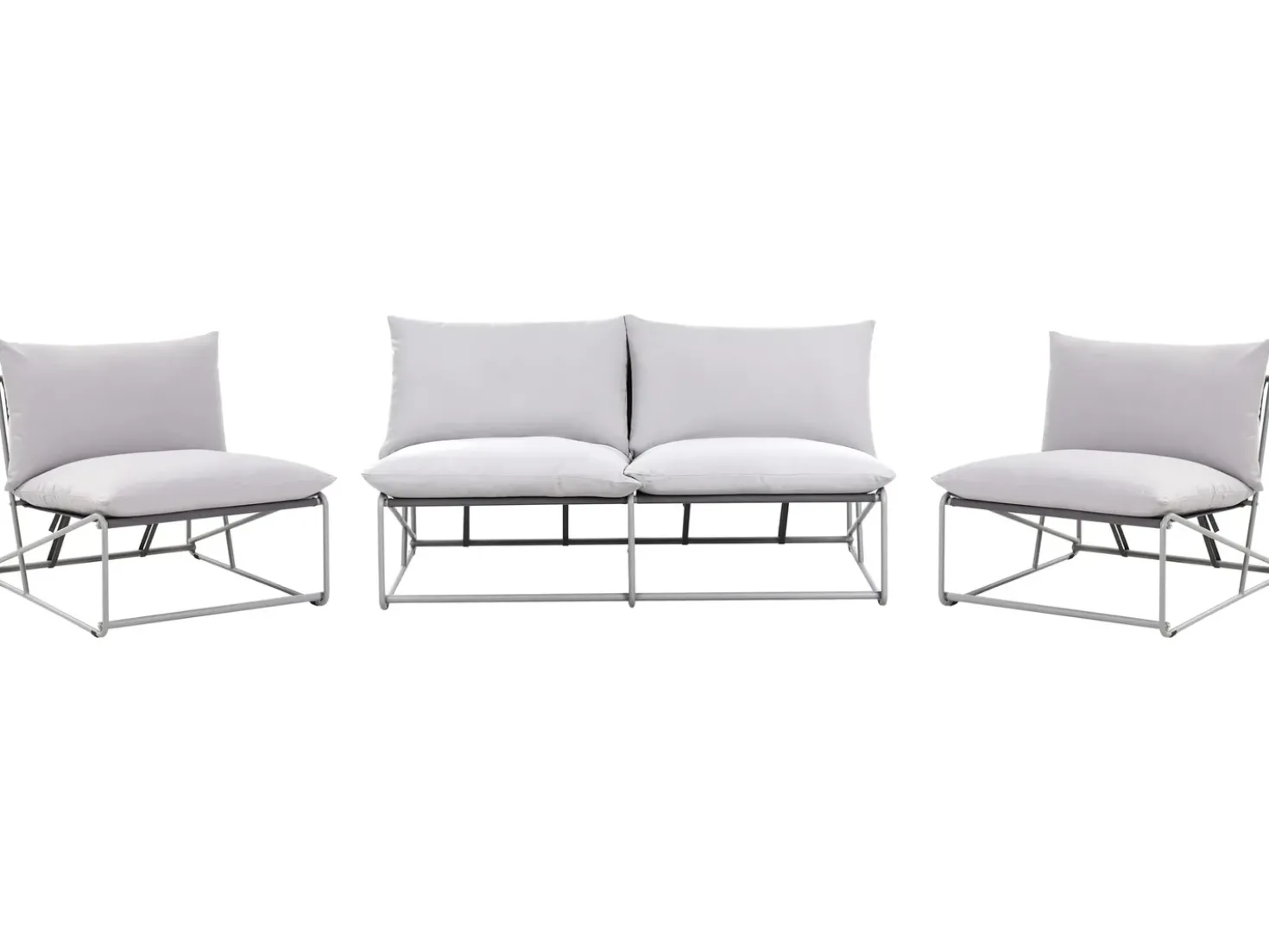 Set di divani da giardino 4 posti PICO Metallo Grigio