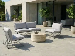 Set di divani da giardino 4 posti PICO Metallo Grigio