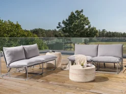 Set di divani da giardino 4 posti PICO Metallo Grigio