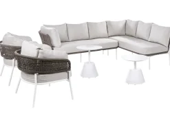 Set di divani da giardino 7 posti ROBELLA con tavoli Beige