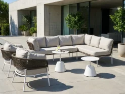 Set di divani da giardino 7 posti ROBELLA con tavoli Beige