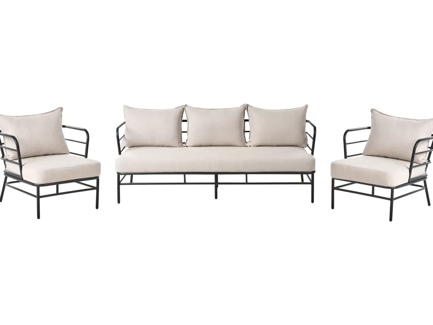 Set di divani da giardino 5 posti PONZONE Metallo Beige chiaro