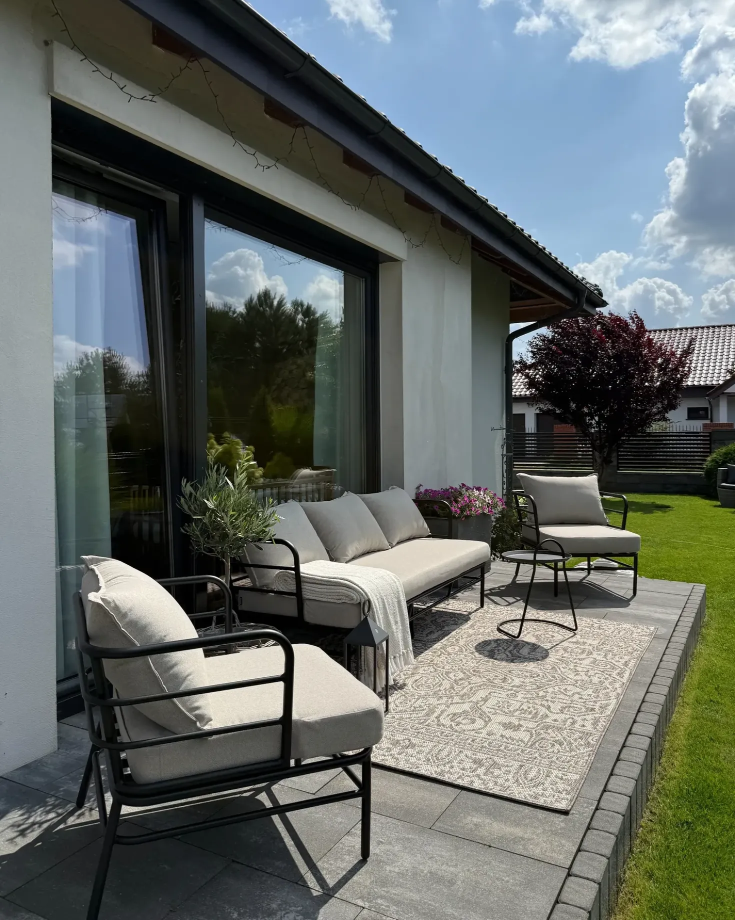 Set di divani da giardino 5 posti PONZONE Metallo Beige chiaro