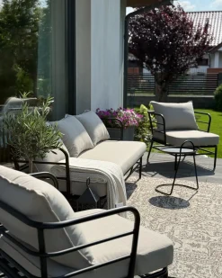 Set di divani da giardino 5 posti PONZONE Metallo Beige chiaro