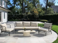 Set di divani da giardino 5 posti PONZONE Metallo Beige chiaro