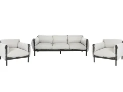 Set di divani da giardino 5 posti ESPERIA Metallo Grigio