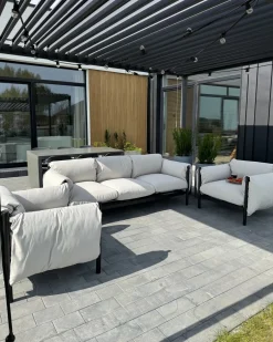 Set di divani da giardino 5 posti ESPERIA Metallo Grigio