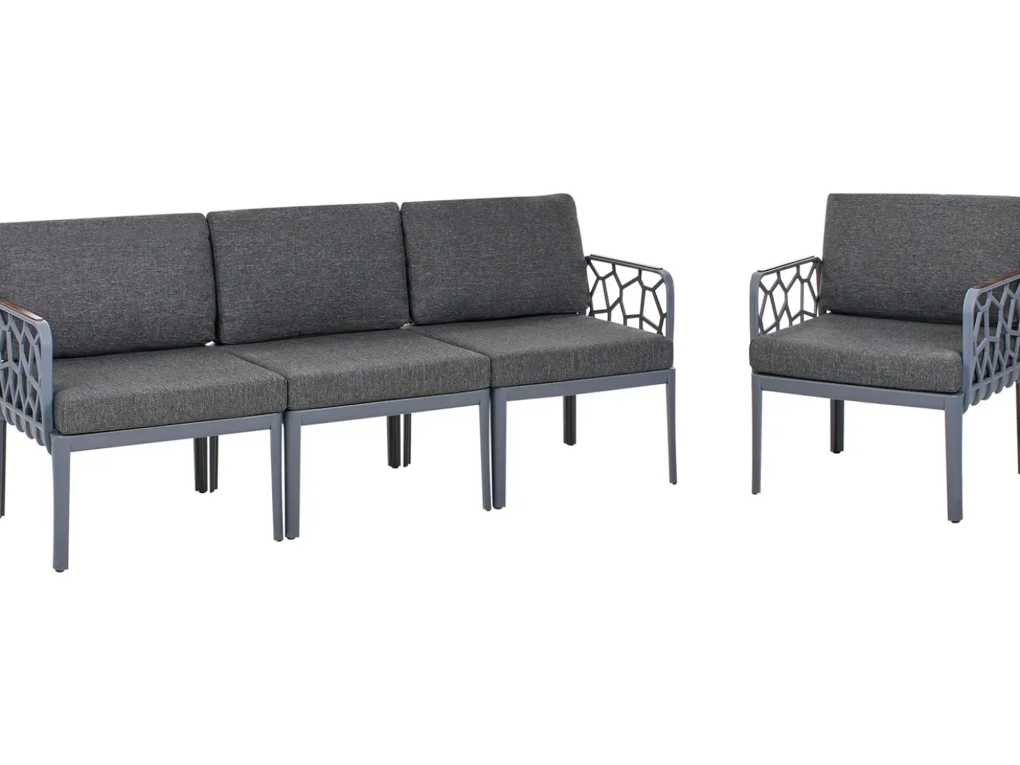 Set di divani da giardino 4 posti ERICHE Grigio scuro