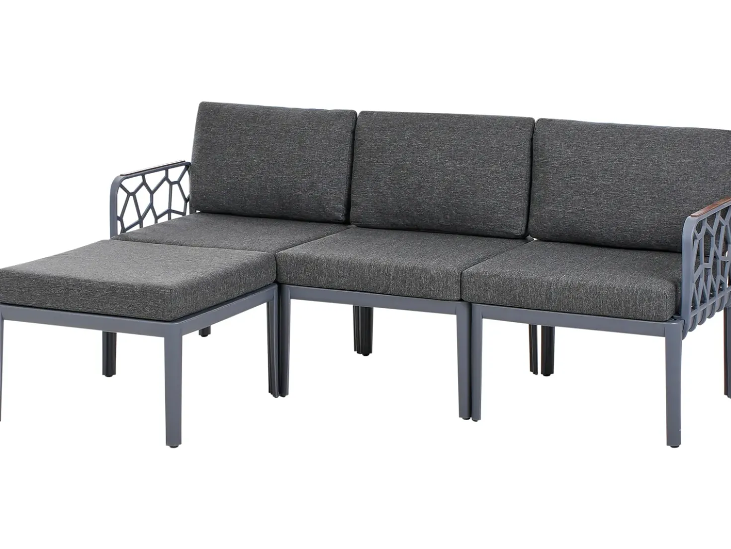 Set di divani da giardino 4 posti ERICHE Grigio scuro
