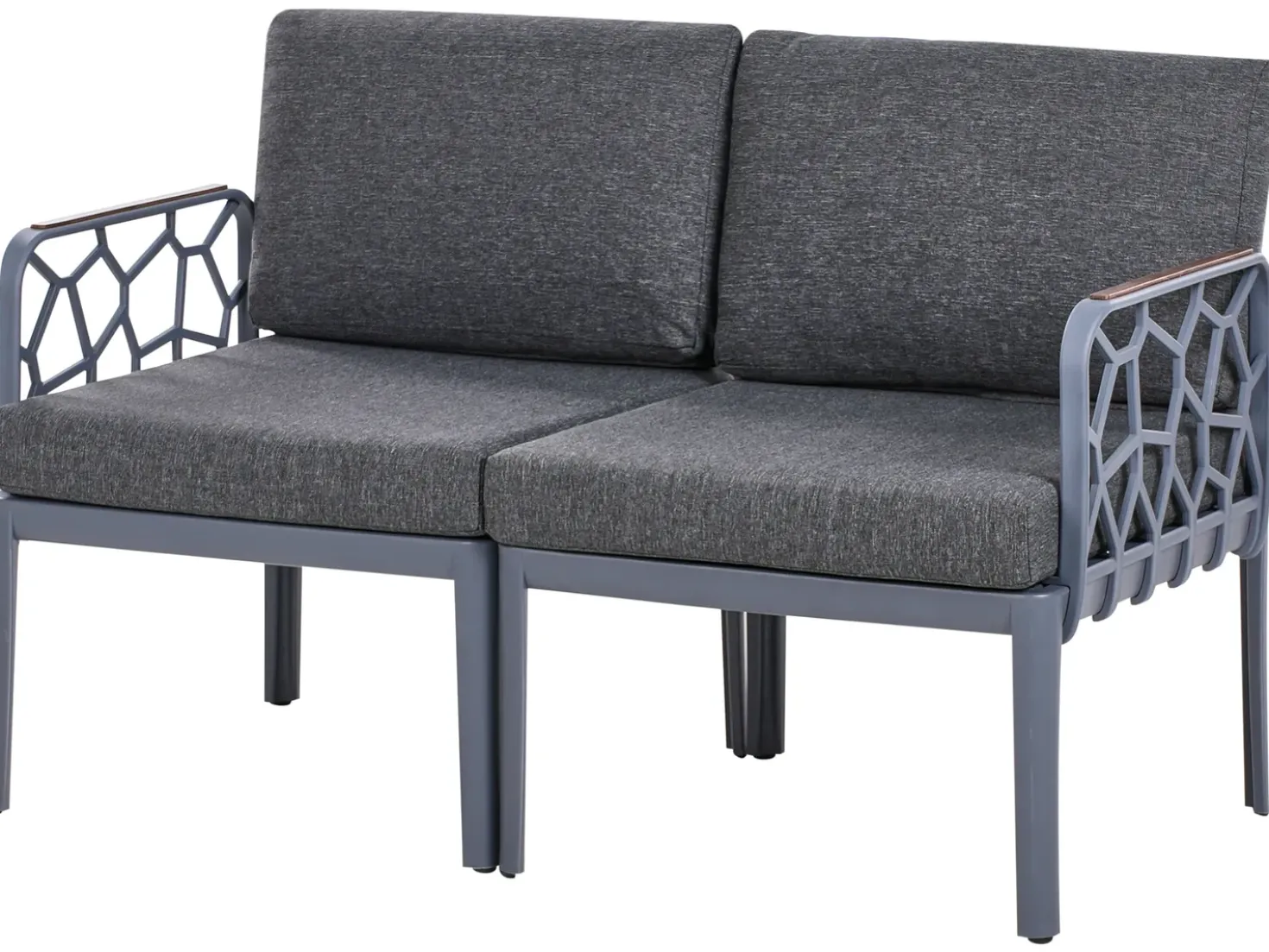 Set di divani da giardino 4 posti ERICHE Grigio scuro