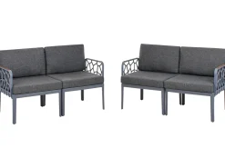 Set di divani da giardino 4 posti ERICHE Grigio scuro