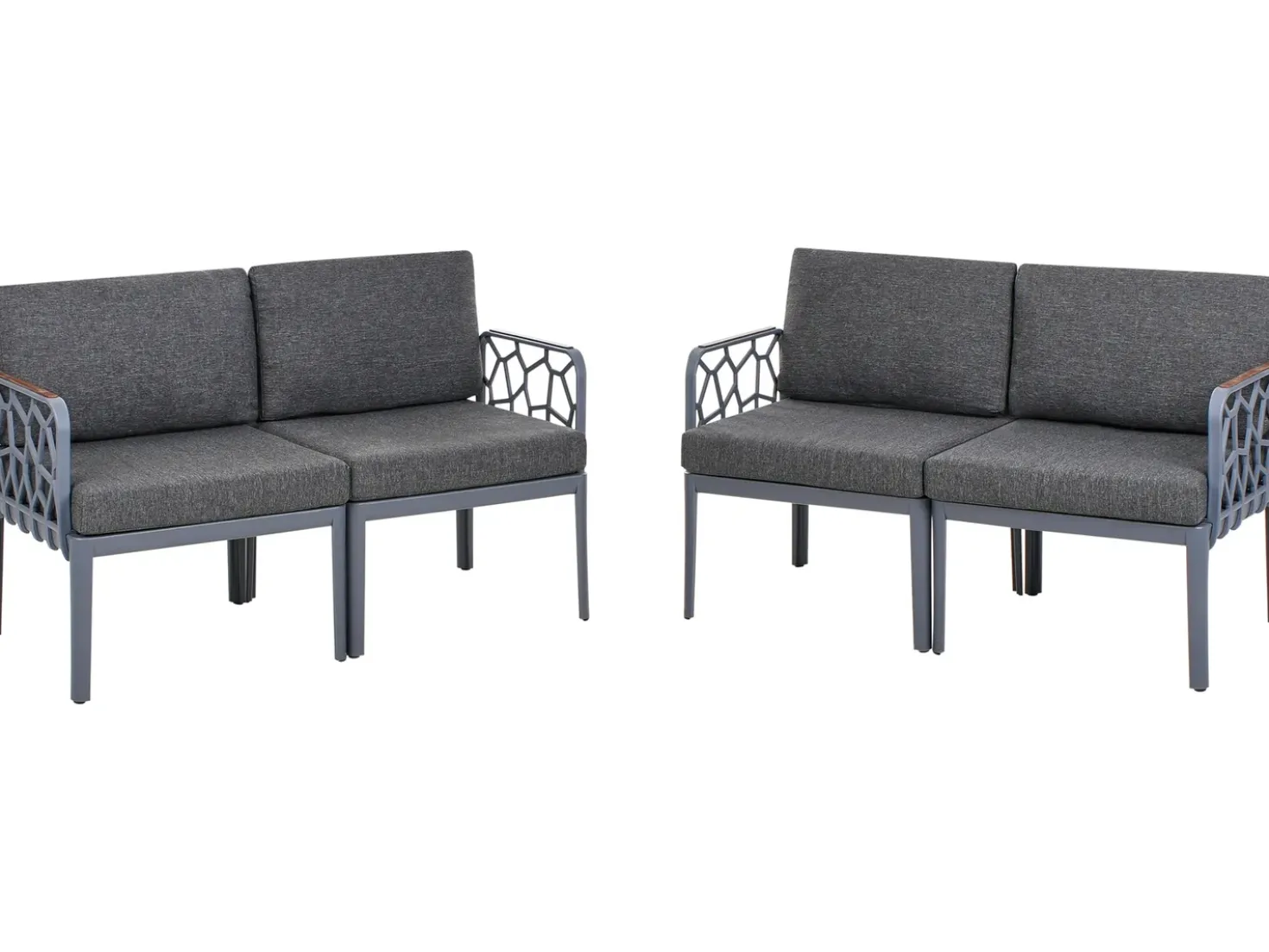 Set di divani da giardino 4 posti ERICHE Grigio scuro
