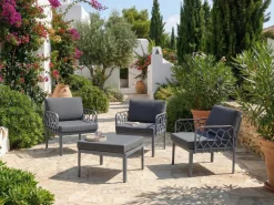 Set di divani da giardino 4 posti ERICHE Grigio scuro
