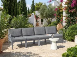 Set di divani da giardino 4 posti ERICHE Grigio scuro