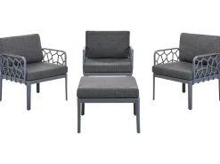 Set di divani da giardino 4 posti ERICHE Grigio scuro