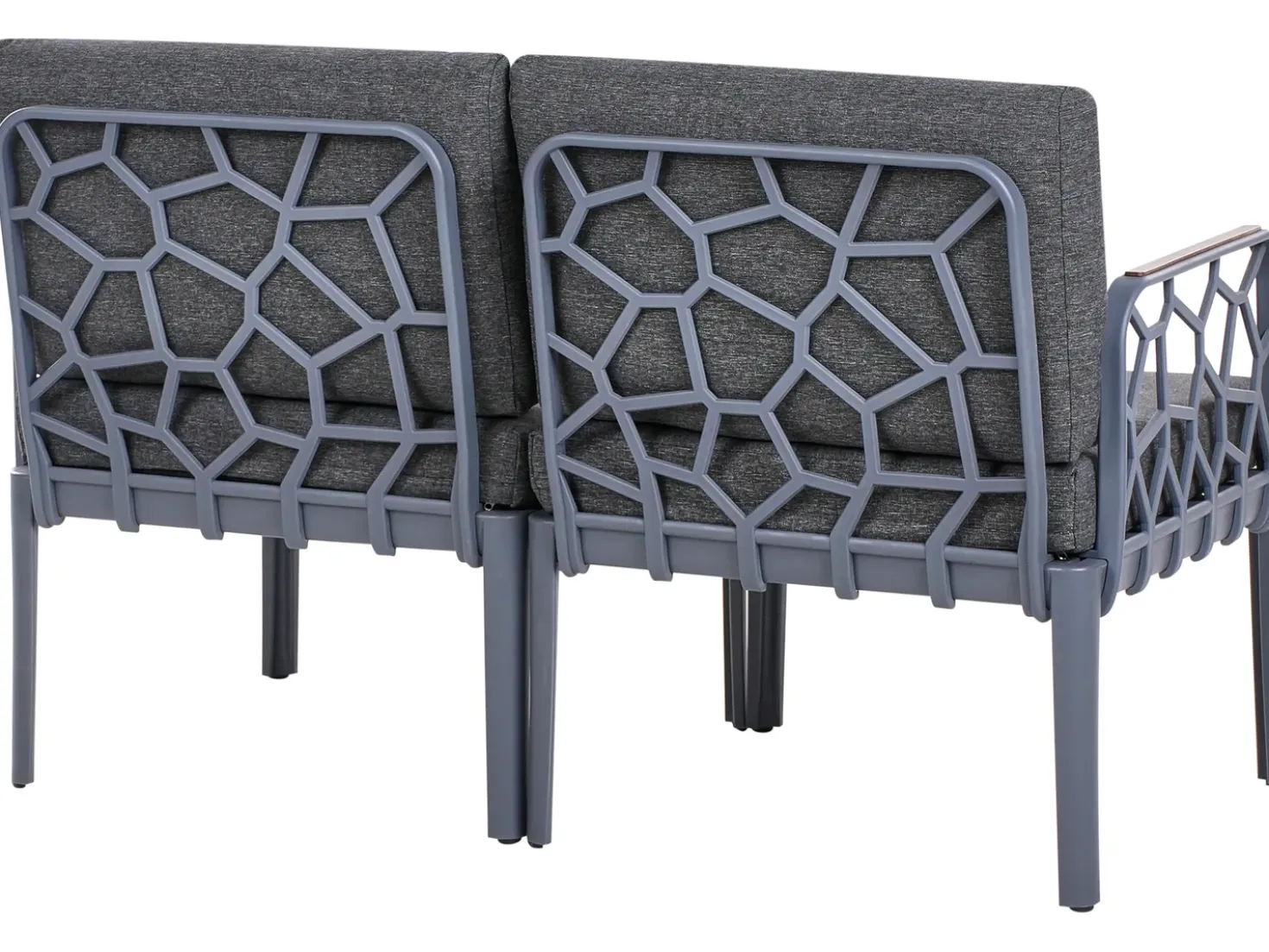 Set di divani da giardino 4 posti ERICHE Grigio scuro