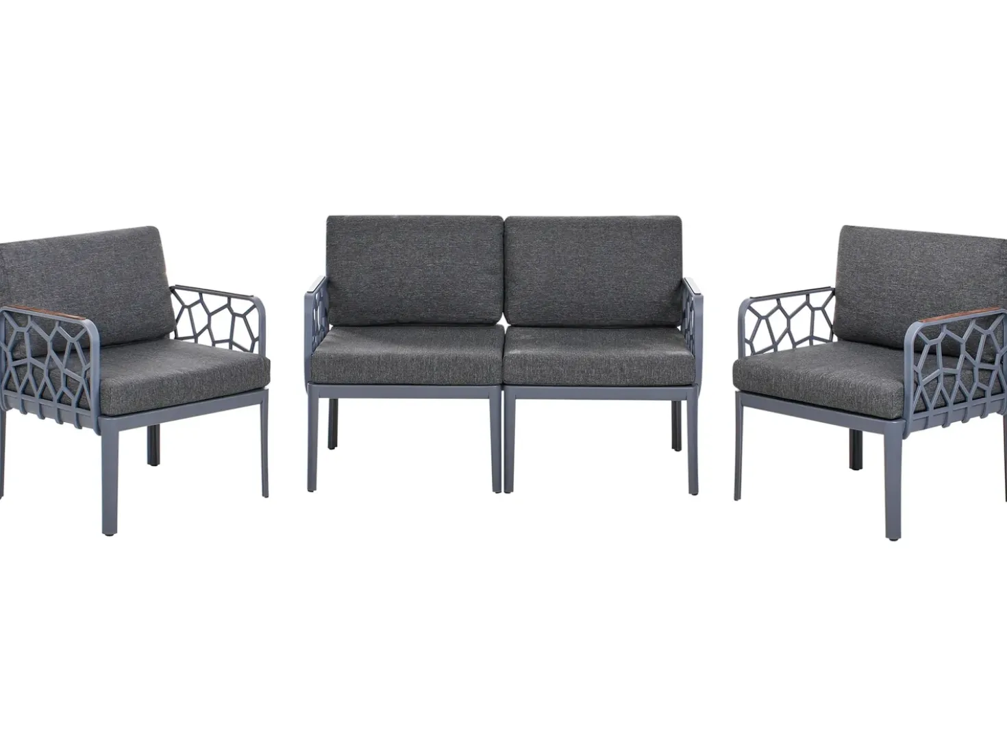 Set di divani da giardino 4 posti ERICHE Grigio scuro