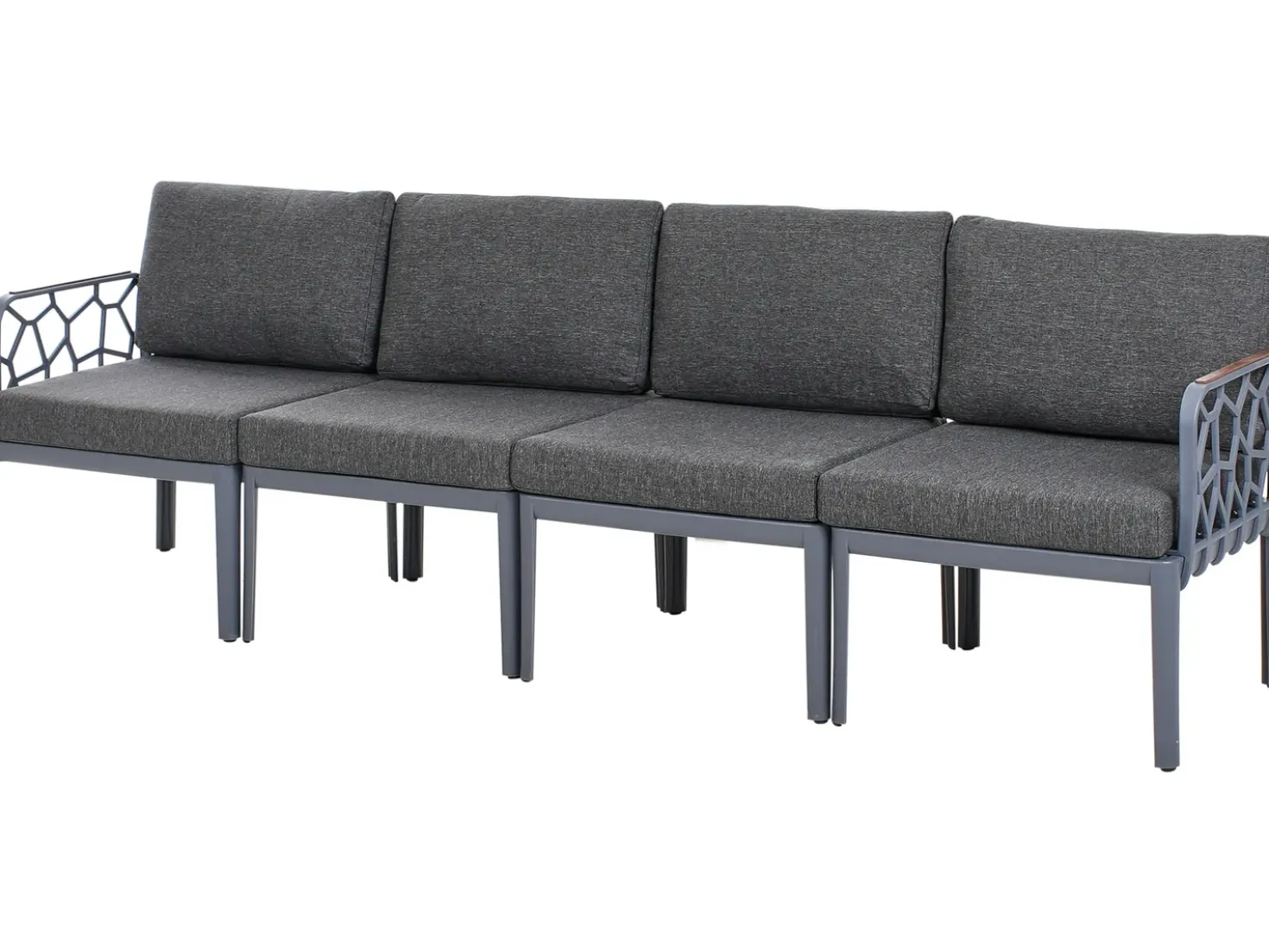 Set di divani da giardino 4 posti ERICHE Grigio scuro
