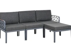 Set di divani da giardino 4 posti ERICHE Grigio scuro