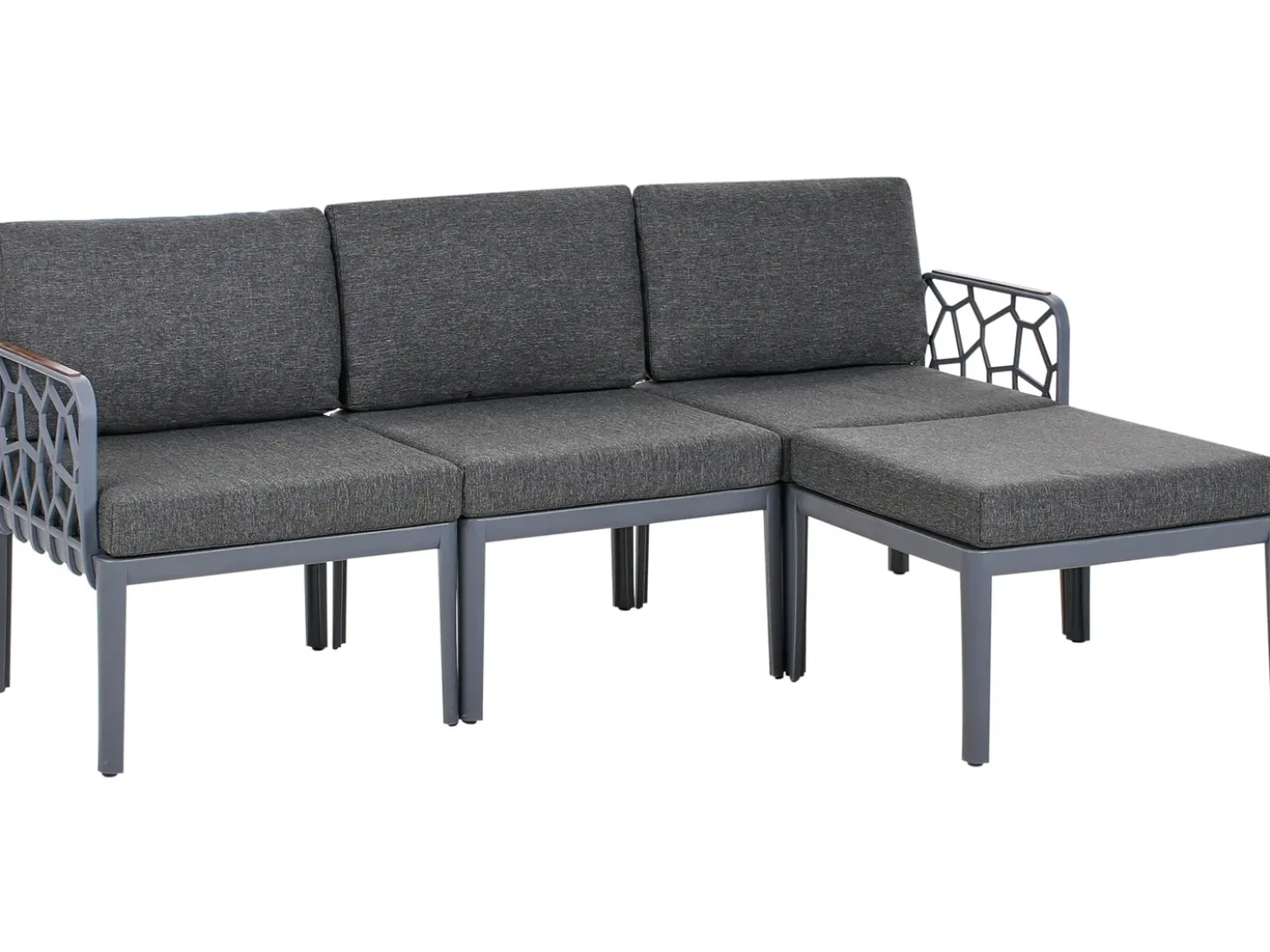 Set di divani da giardino 4 posti ERICHE Grigio scuro
