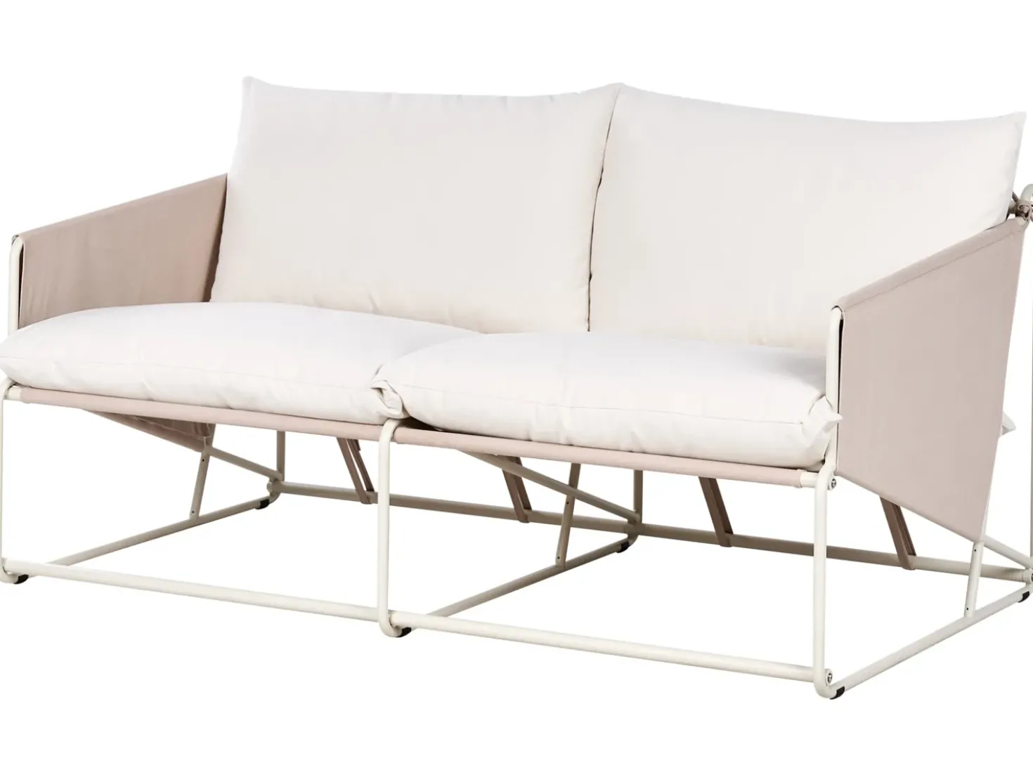 Set di divani da giardino 4 posti PONTE Metallo Beige chiaro