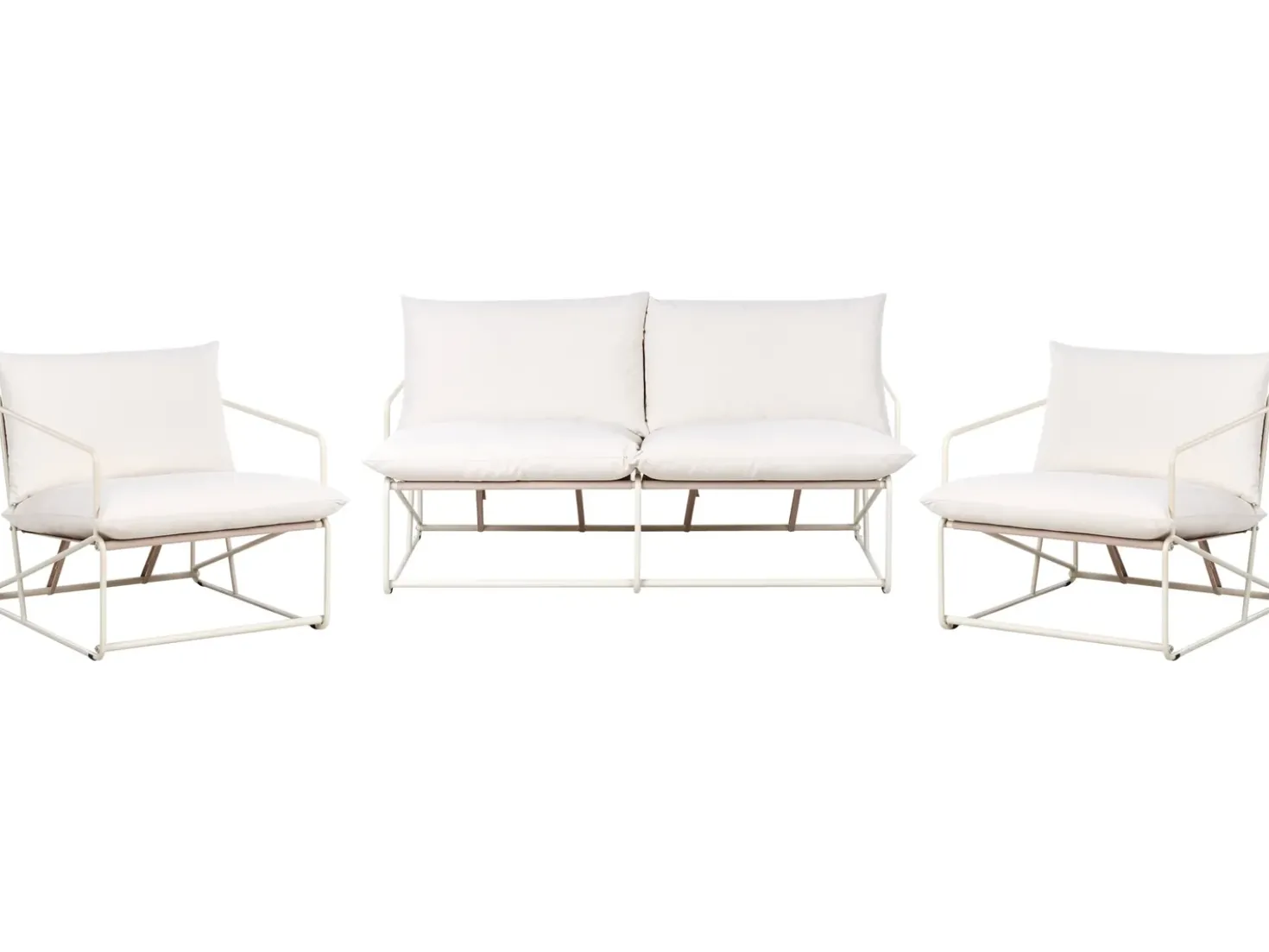 Set di divani da giardino 4 posti PONTE Metallo Beige chiaro