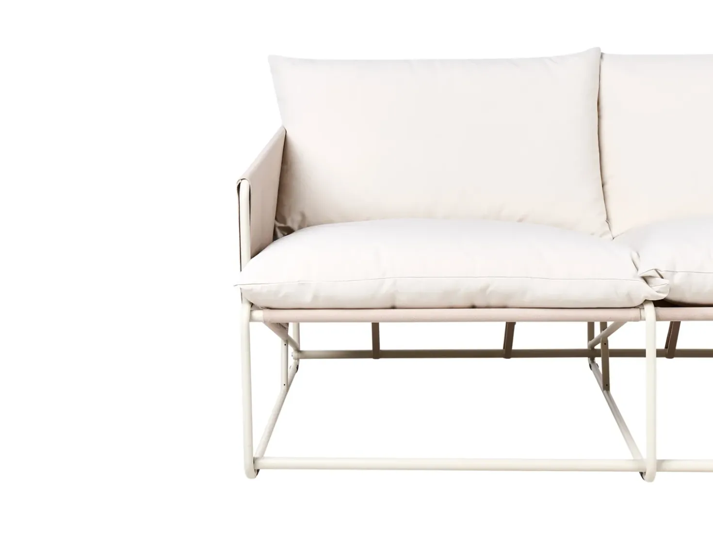 Set di divani da giardino 4 posti PONTE Metallo Beige chiaro