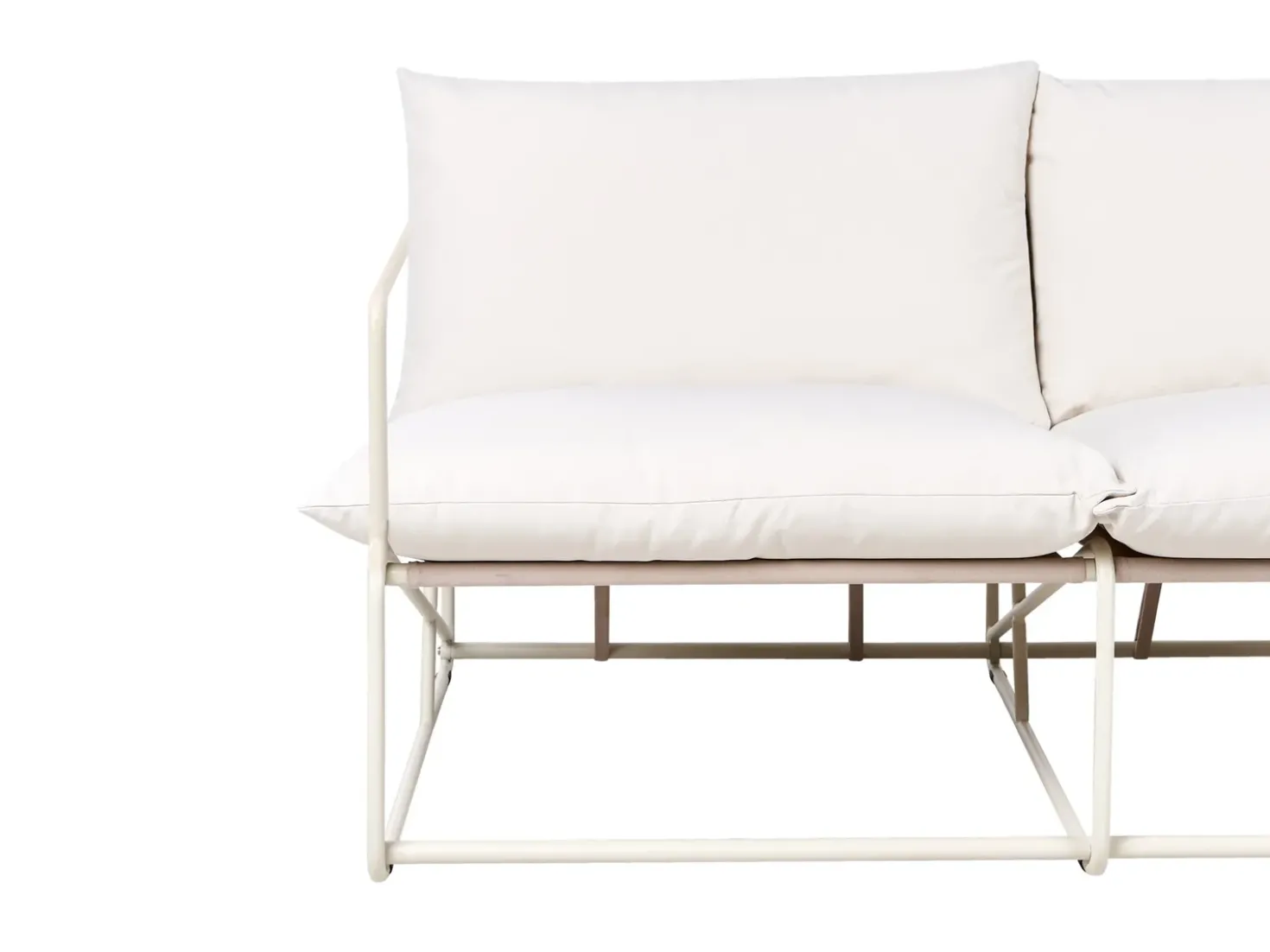 Set di divani da giardino 4 posti PONTE Metallo Beige chiaro