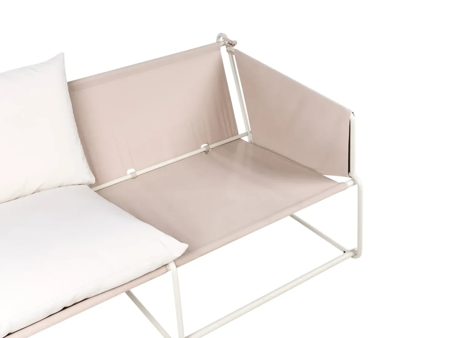 Set di divani da giardino 4 posti PONTE Metallo Beige chiaro