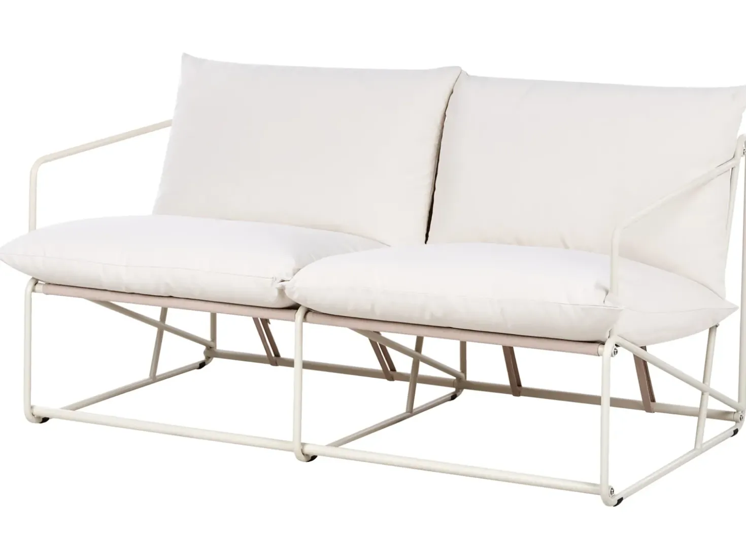 Set di divani da giardino 4 posti PONTE Metallo Beige chiaro
