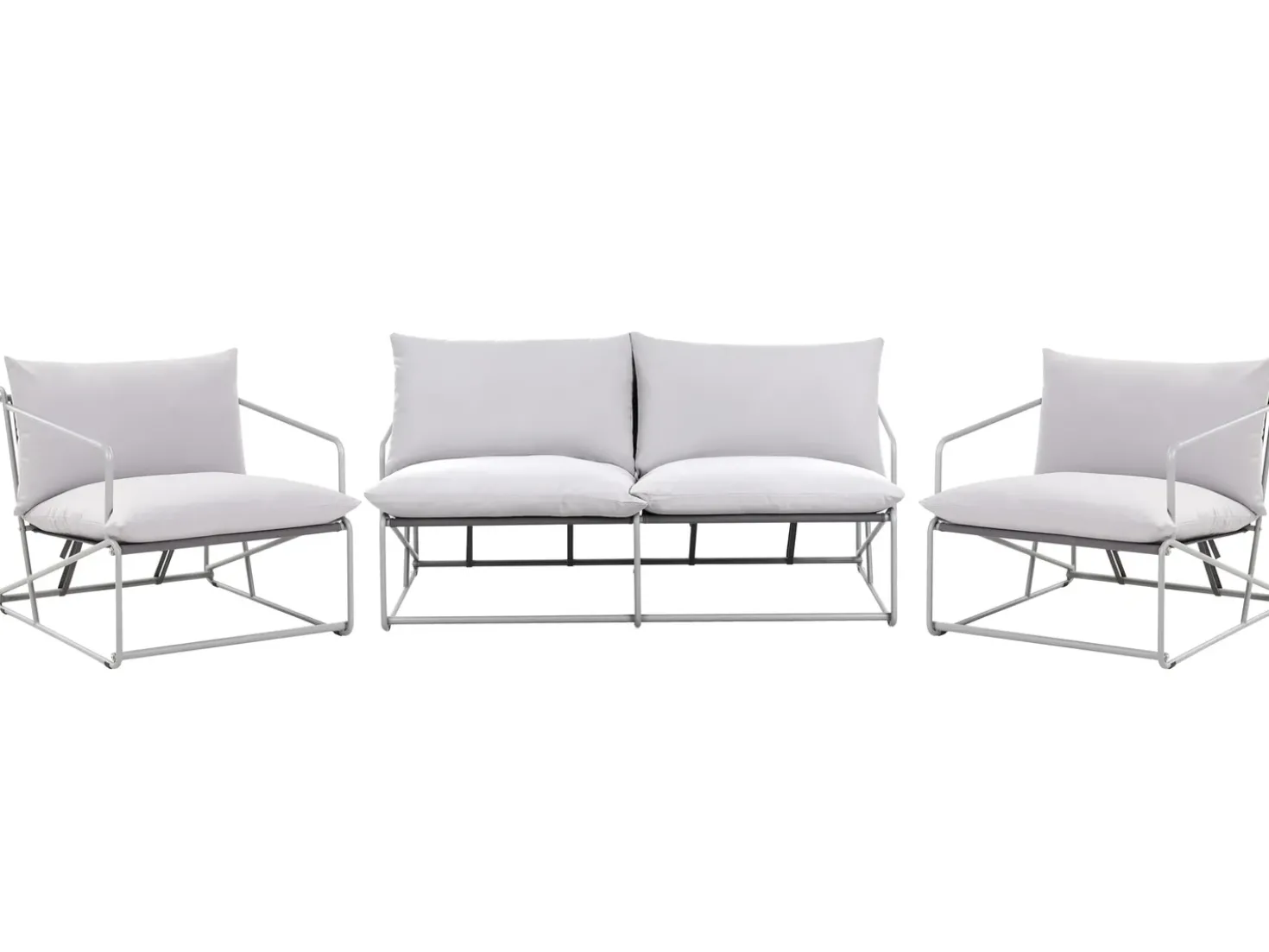Set di divani da giardino 4 posti PONTE Metallo Grigio