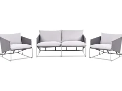 Set di divani da giardino 4 posti PONTE Metallo Grigio