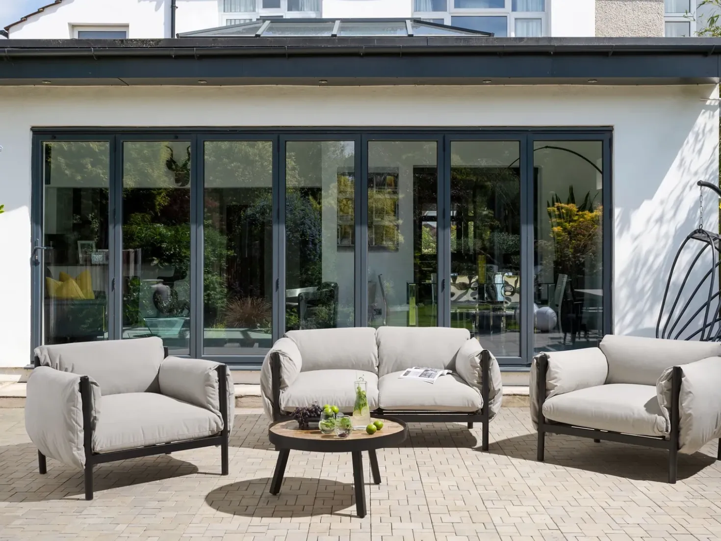 Set di divani da giardino 4 posti ESPERIA Metallo Grigio