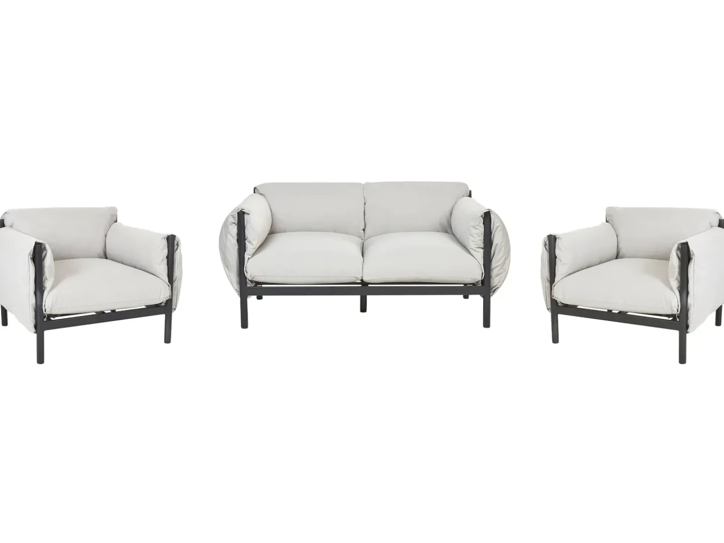 Set di divani da giardino 4 posti ESPERIA Metallo Grigio